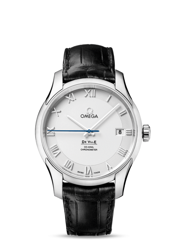 Stainless steel and leather strap 431.13.41.21.02.001